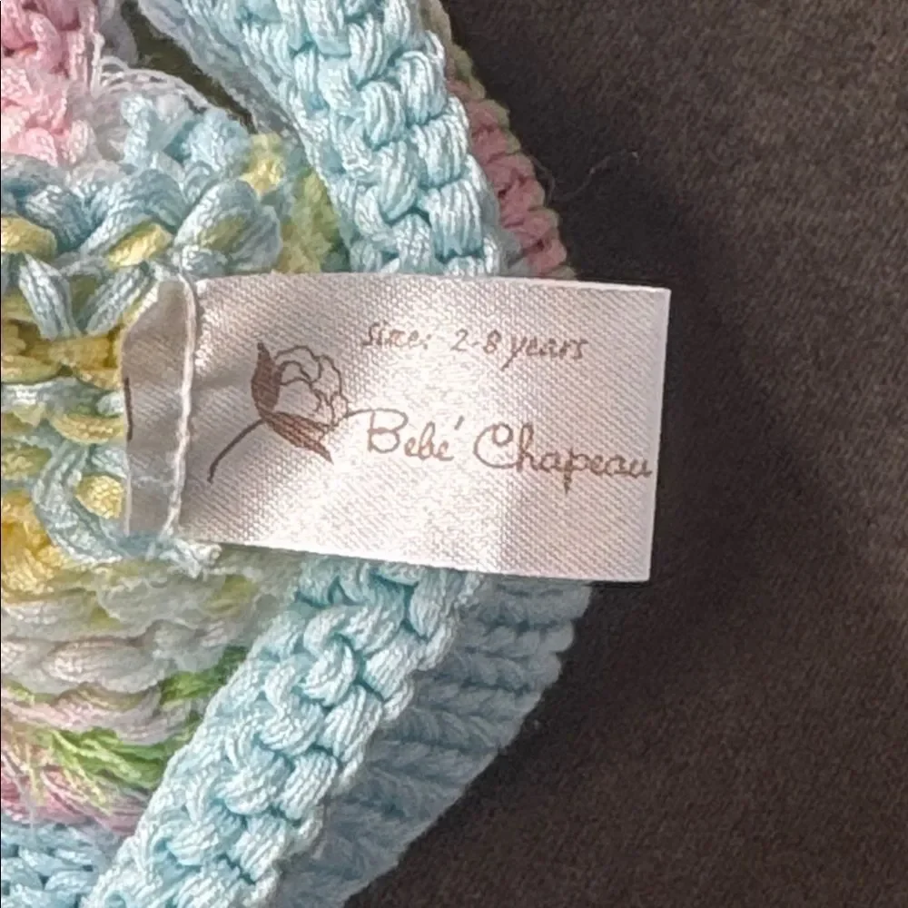 Bebe Chapeau Unisex Pastel Beanie Hat Curly Top 100% Cotton 2-8 years NEW